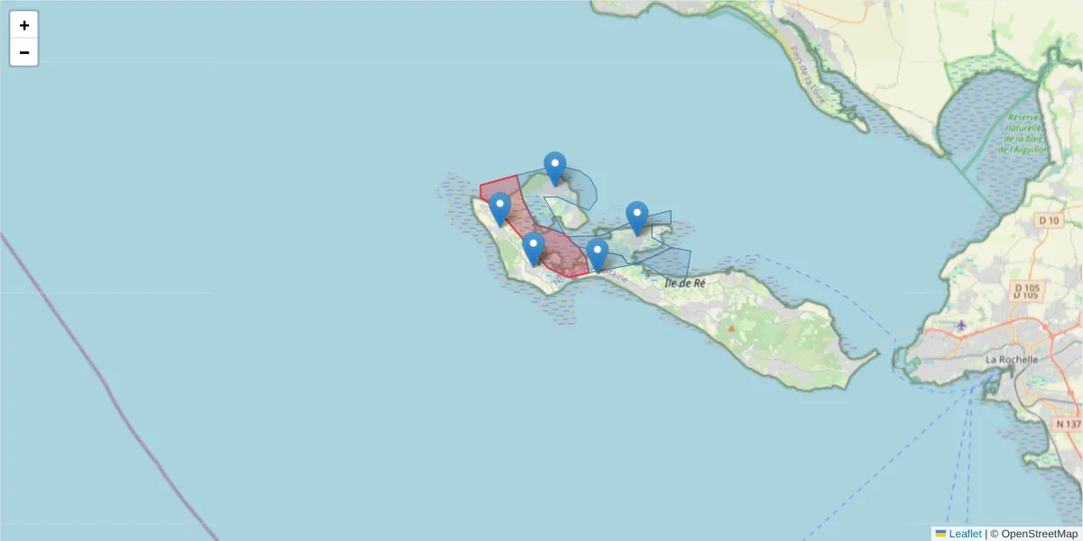 Carte de la zone du code postal  et des codes postaux voisins en France