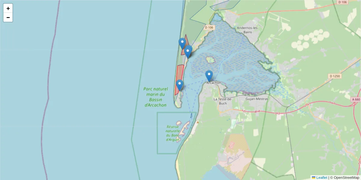 Carte de la zone du code postal  et des codes postaux voisins en France
