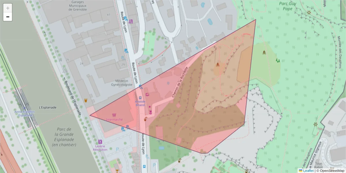 Carte de la zone du code postal  et des codes postaux voisins en France