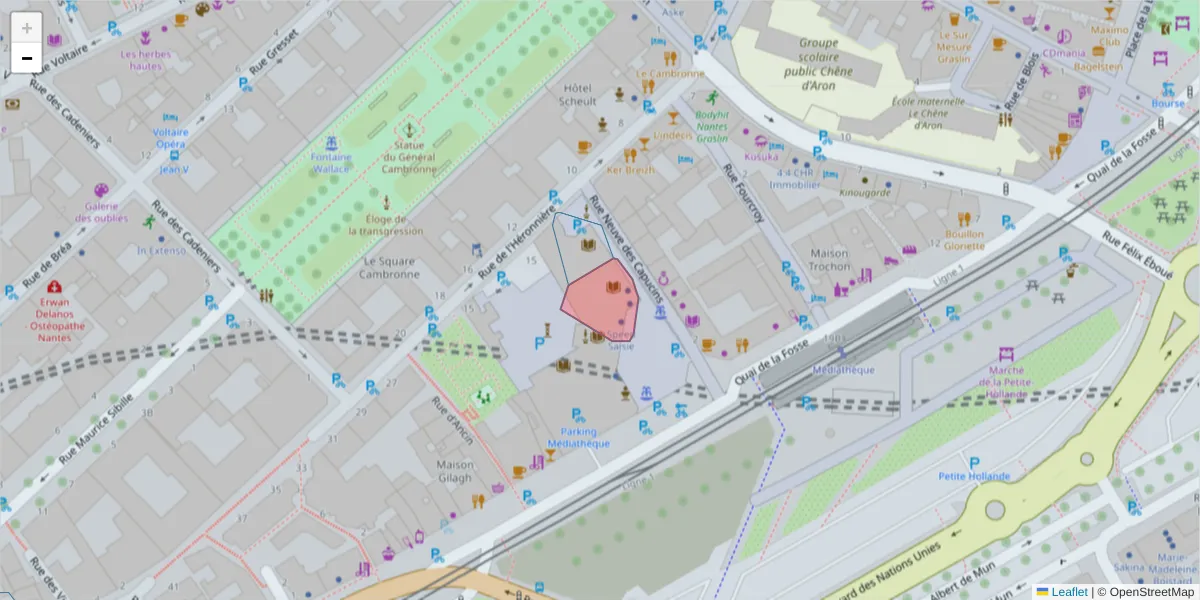 Carte de la zone du code postal  et des codes postaux voisins en France