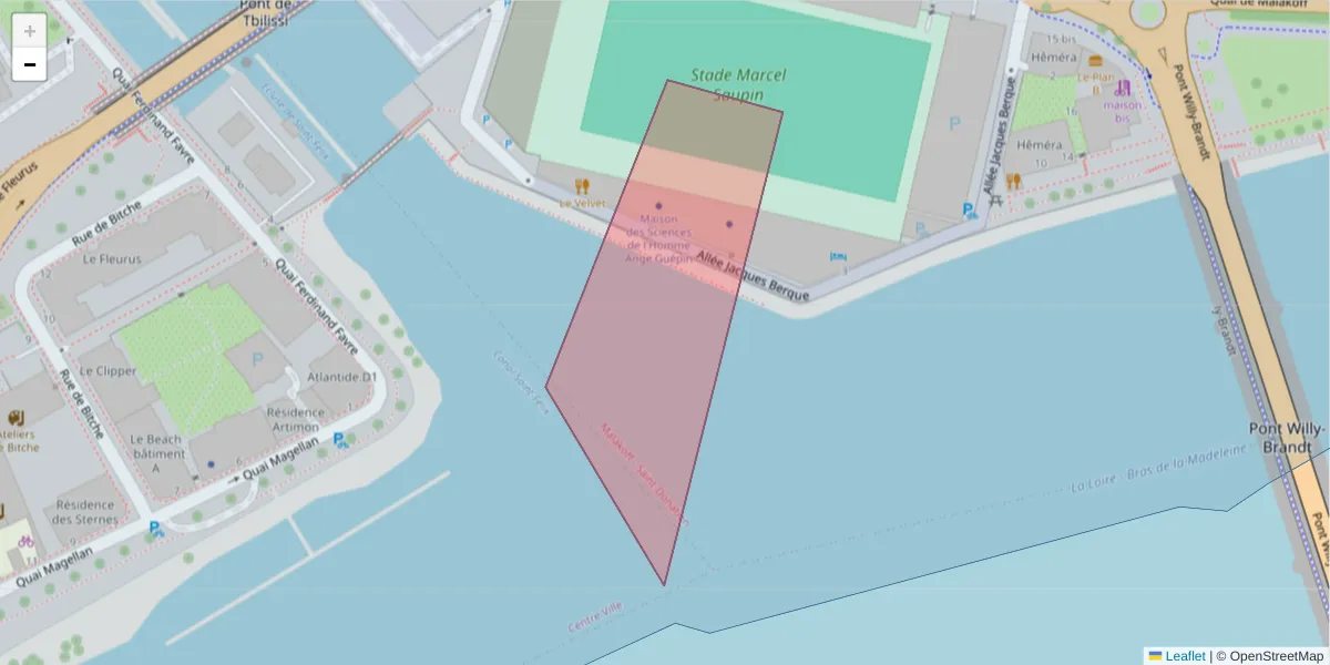 Carte de la zone du code postal  et des codes postaux voisins en France
