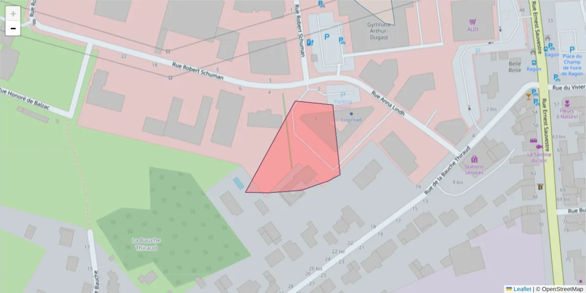 Carte de la zone du code postal  et des codes postaux voisins en France