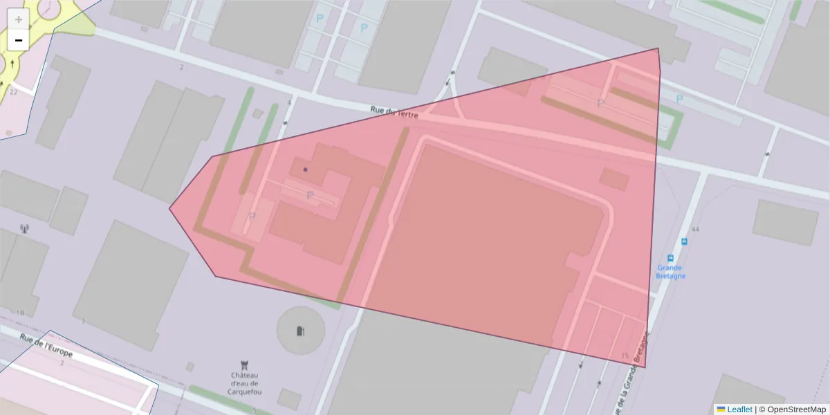 Carte de la zone du code postal  et des codes postaux voisins en France