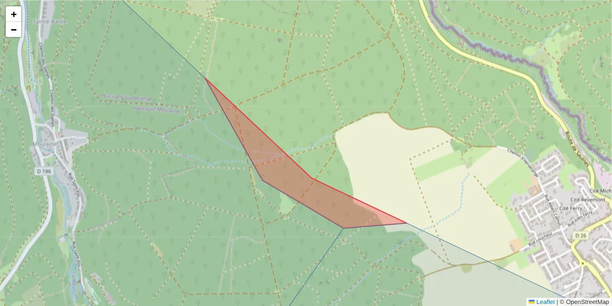 Carte de la zone du code postal  et des codes postaux voisins en France