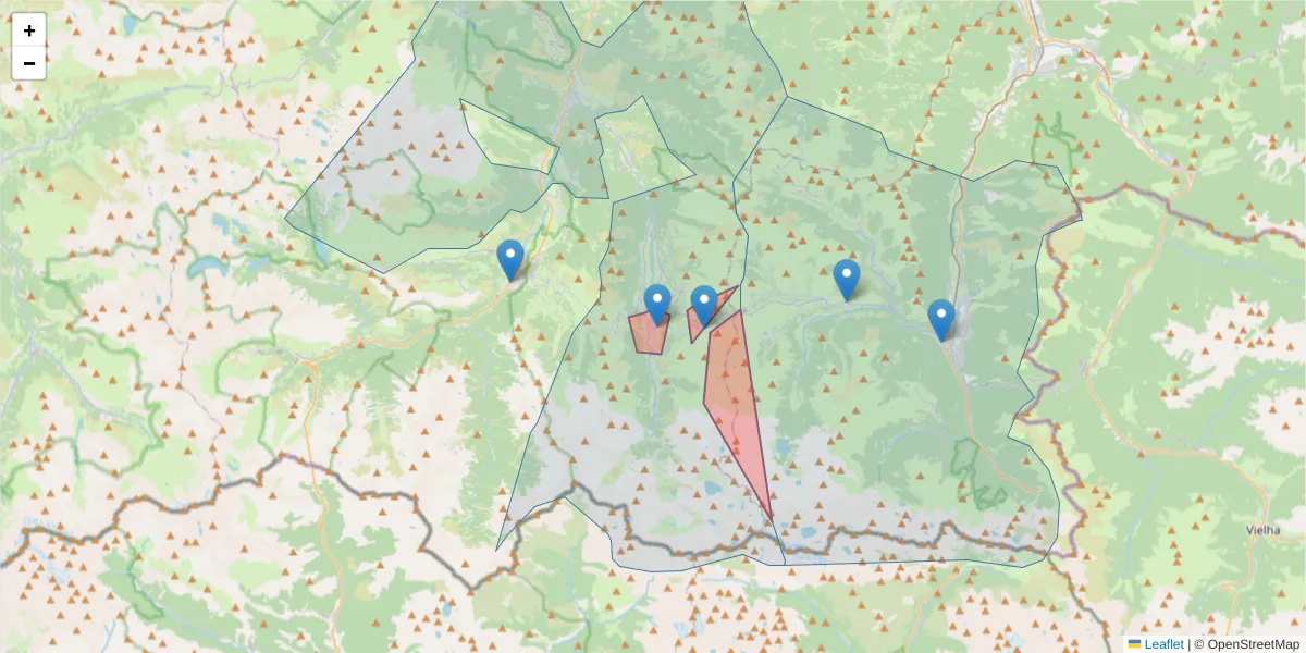Carte de la zone du code postal  et des codes postaux voisins en France