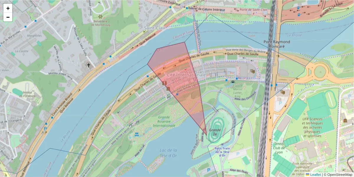 Carte de la zone du code postal  et des codes postaux voisins en France