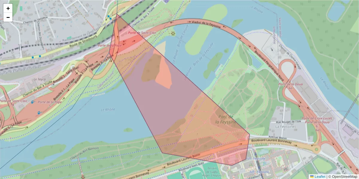 Carte de la zone du code postal  et des codes postaux voisins en France