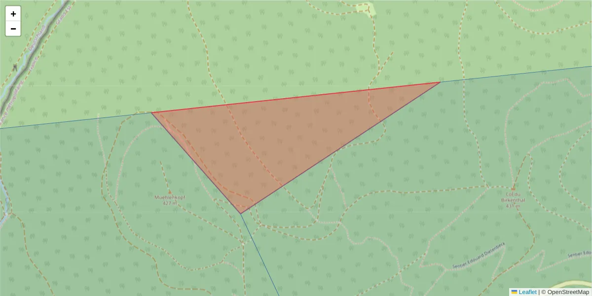 Carte de la zone du code postal  et des codes postaux voisins en France