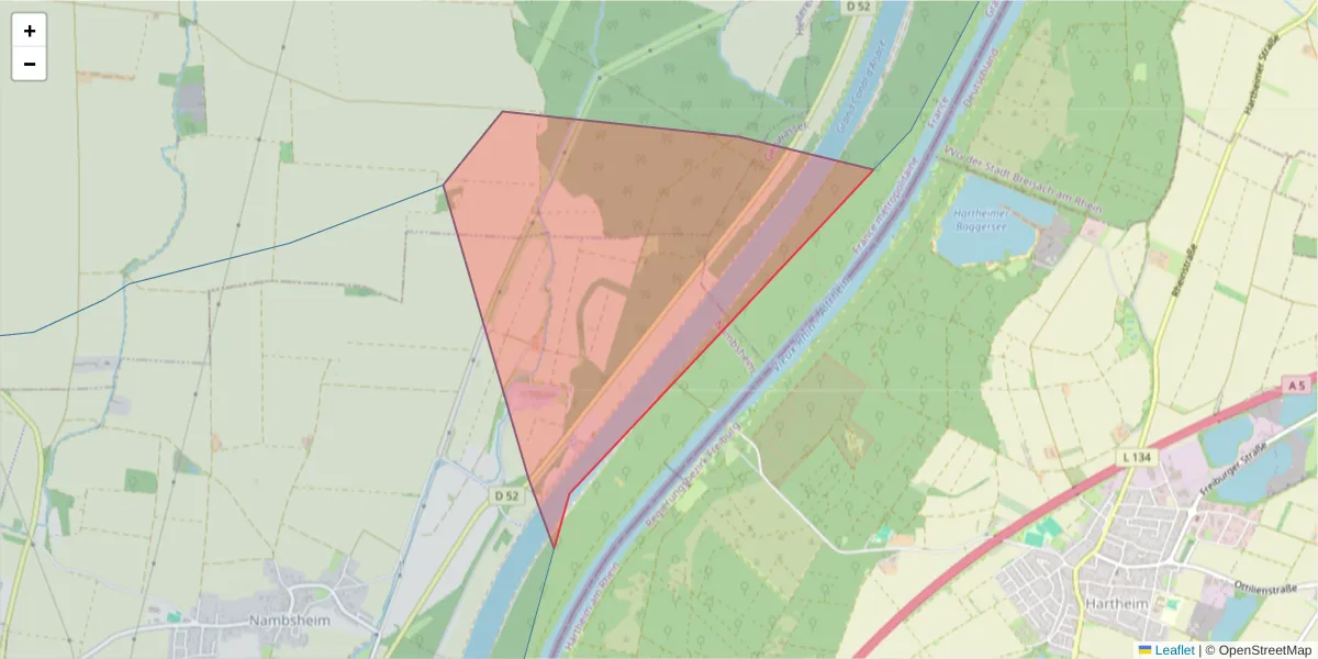 Carte de la zone du code postal  et des codes postaux voisins en France