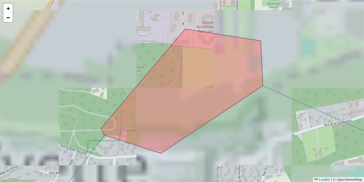 Carte de la zone du code postal  et des codes postaux voisins en France